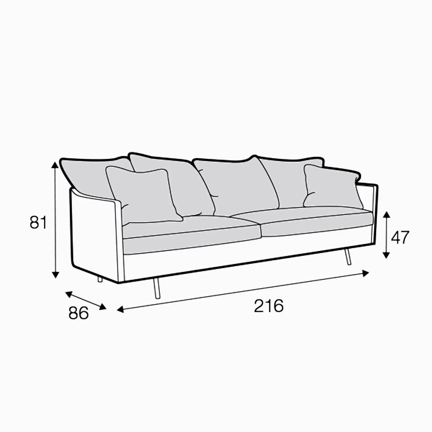 Julia 3-seter sofa, en del av kategorien 3-seter - At Home Interiør