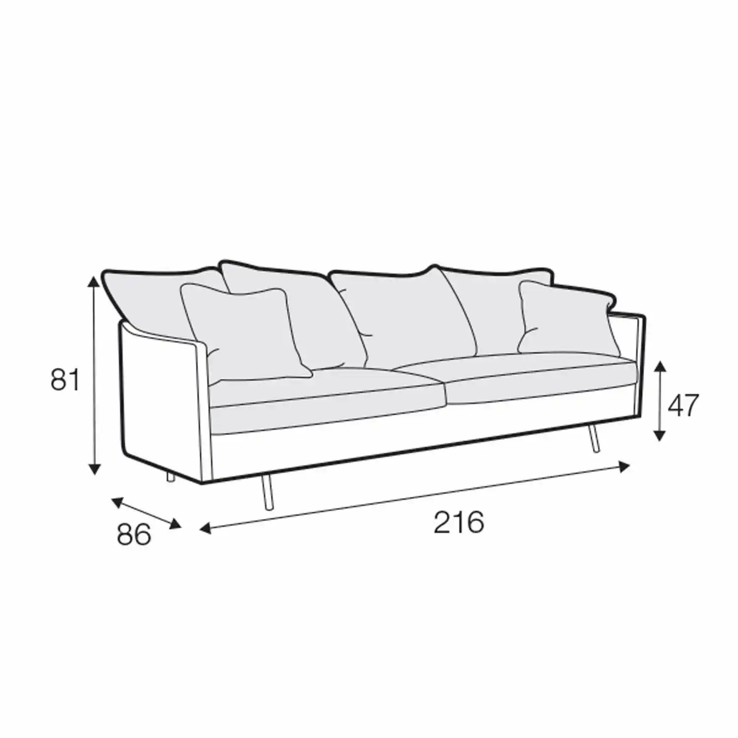 Julia 3-seter sofa, en del av kategorien 3-seter - At Home Interiør