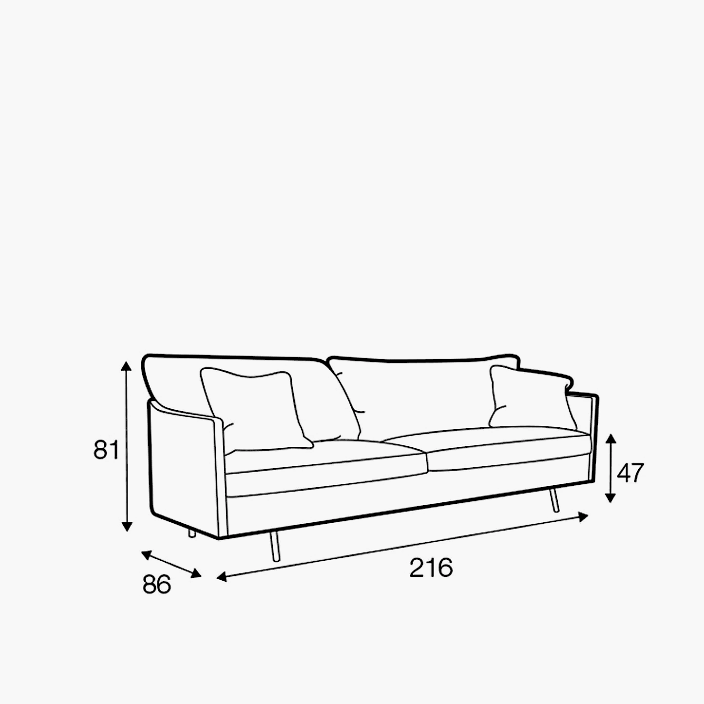 Julia 3-seter sofa, en del av kategorien 3-seter - At Home Interiør