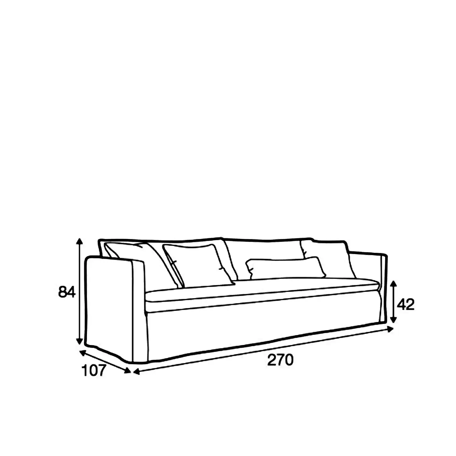 Lill 4-seter sofa, en del av kategorien 4-seter - At Home Interiør